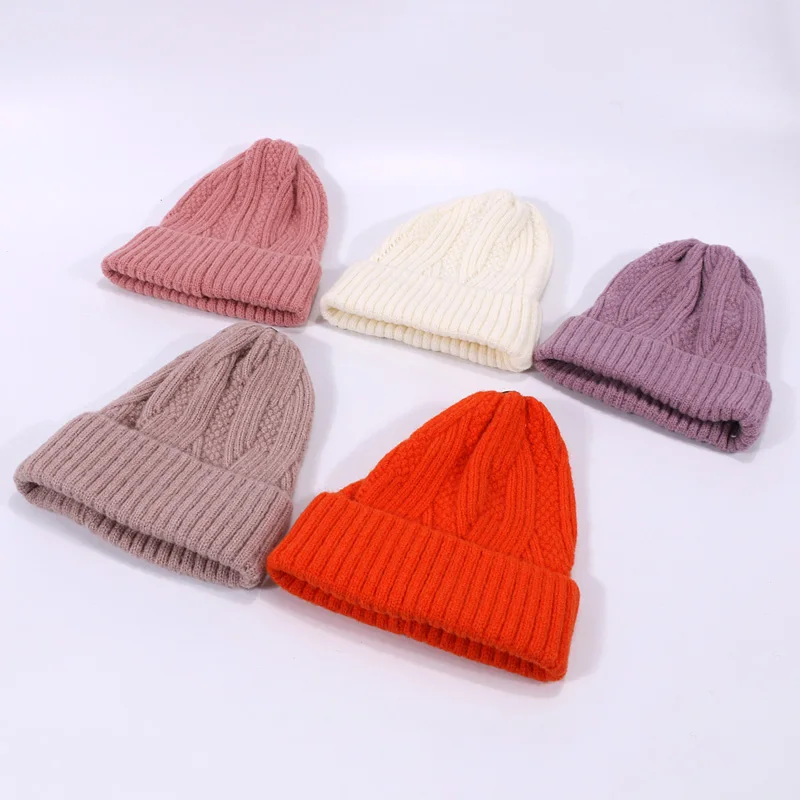 Женская и Мужская Вязаная Шапка-бини мягкая теплая шапка зимняя осенняя женская