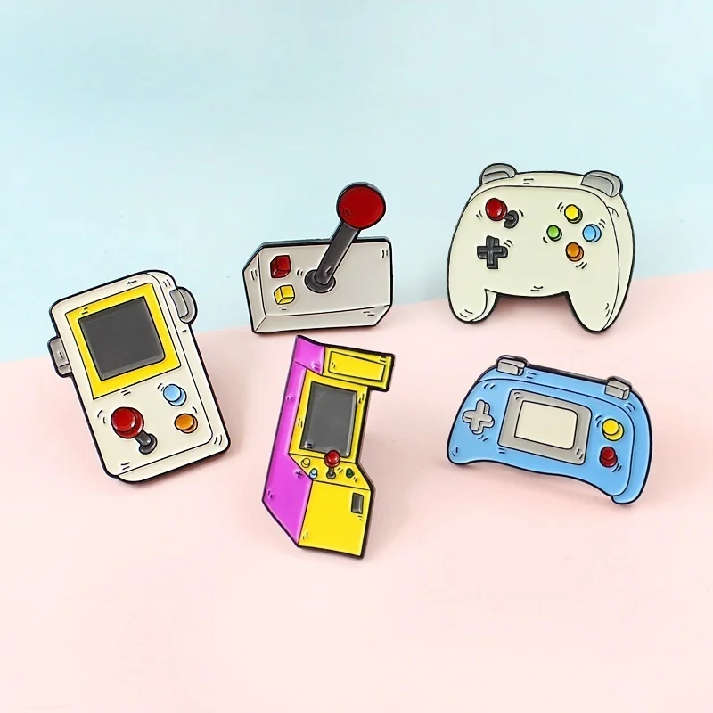 Ретро аркадная игра эмаль булавки коллекции милый мультфильм 90s геймпад Броши джинсовая рубашка Воротник значок булавки на лацканы Ювелирные изделия Подарки