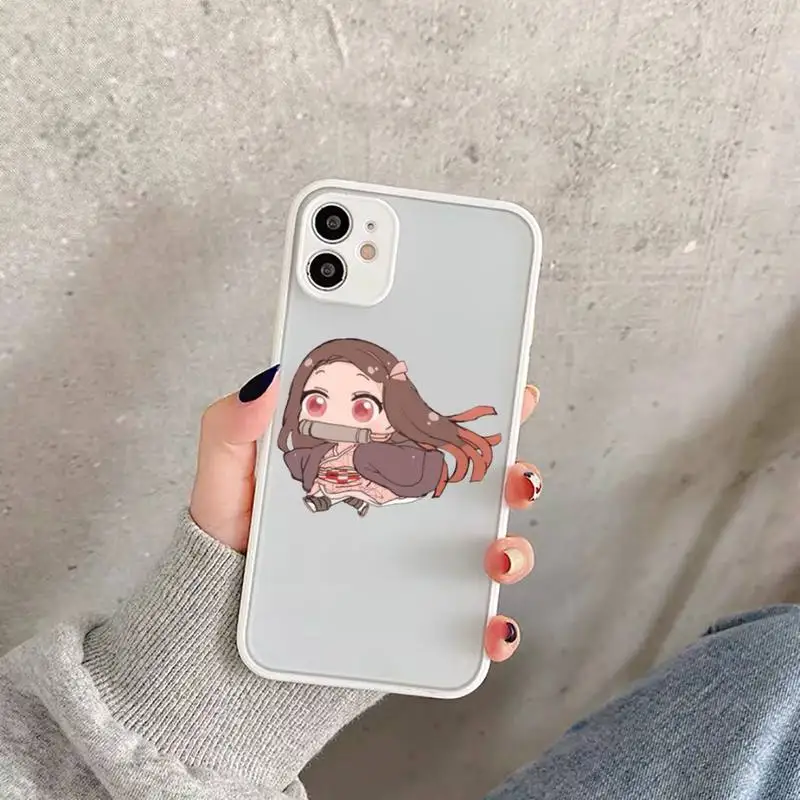 

Demon Slayer Kimetsu No Yaiba Phone Case Matte Transparent for iPhone 11 12 7 8 s mini pro X XS XR MAX Plus funda
