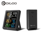 Метеостанция DIGOO DG-8647 Mini с цветным HD-экраном, умный гигрометр, термометр, Повтор сигнала, двойные настольные часы