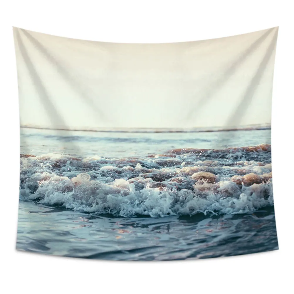 

Beach Ocean Tapestry Wall Hanging Carpet Sea Waves Landscape Hippie Trippy Tapiz Nature Art Wall Cloth Dorm Bedroom Boho Decor