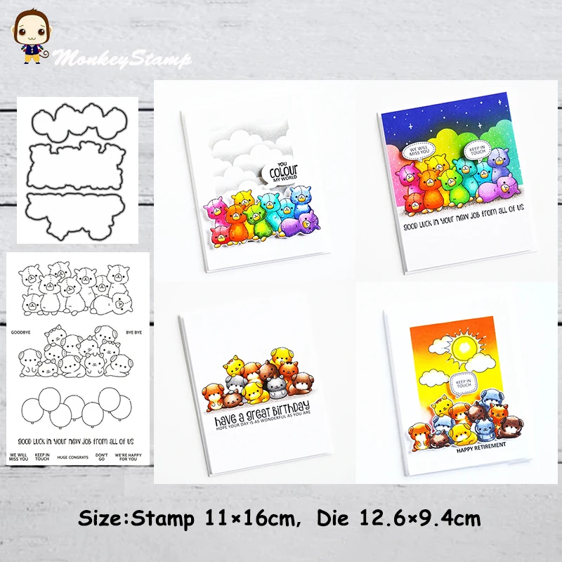 Металлические Вырубные штампы и в виде обезьяны трафарет для скрапбукинга