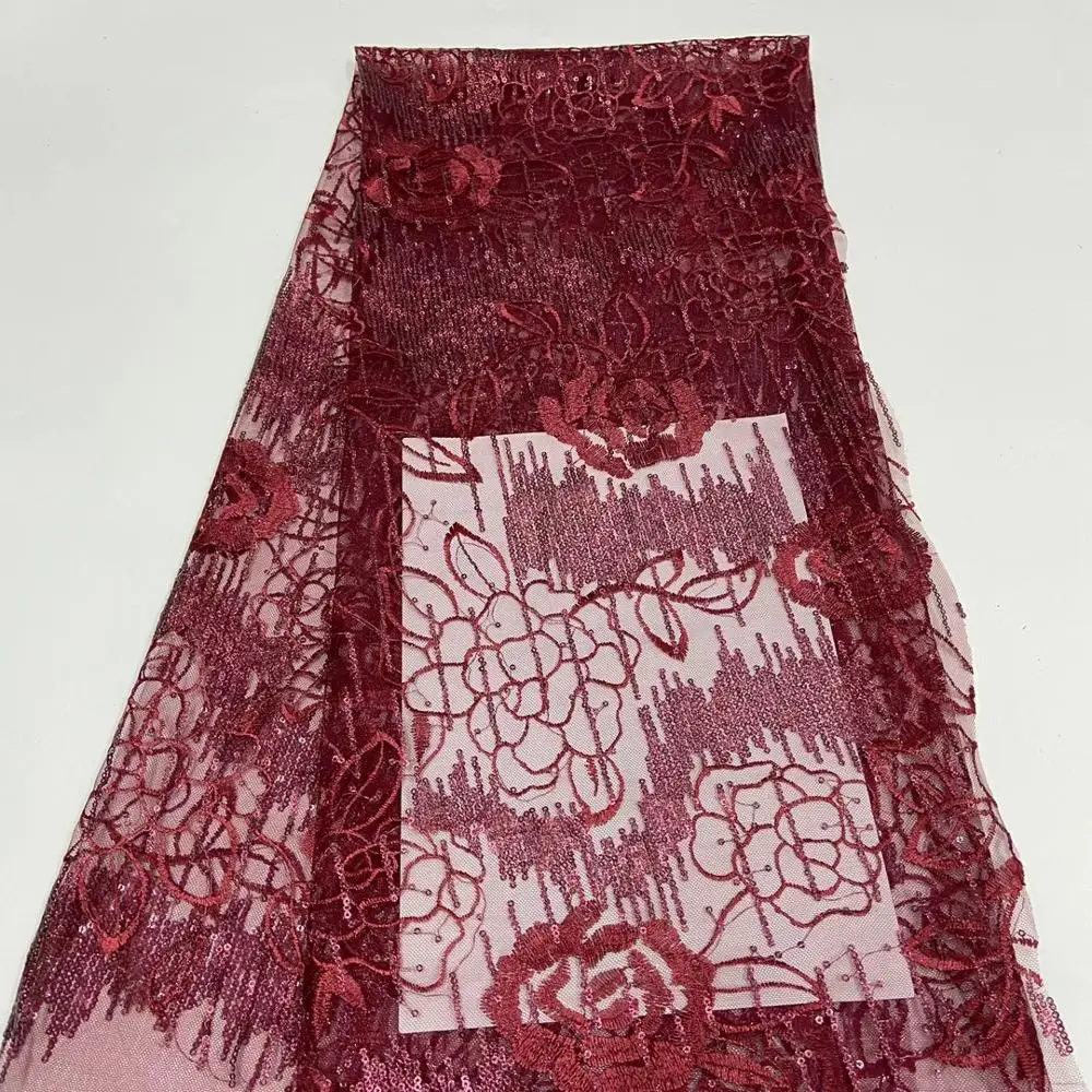 

Madison Sequins lace fabric high quality african party lace fabric 5yards french african lace fabric for sequins lace