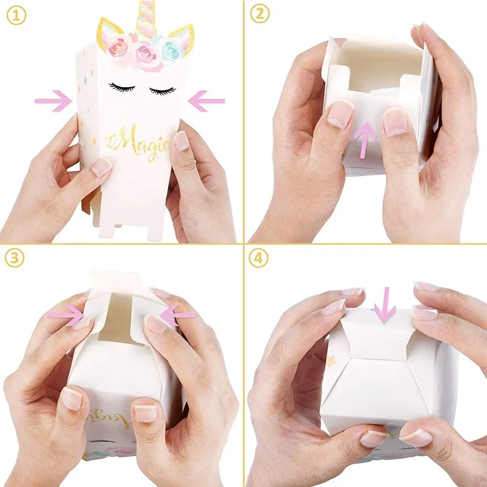 Товары для вечеринки в честь Дня Рождения коробка попкорна виде единорога