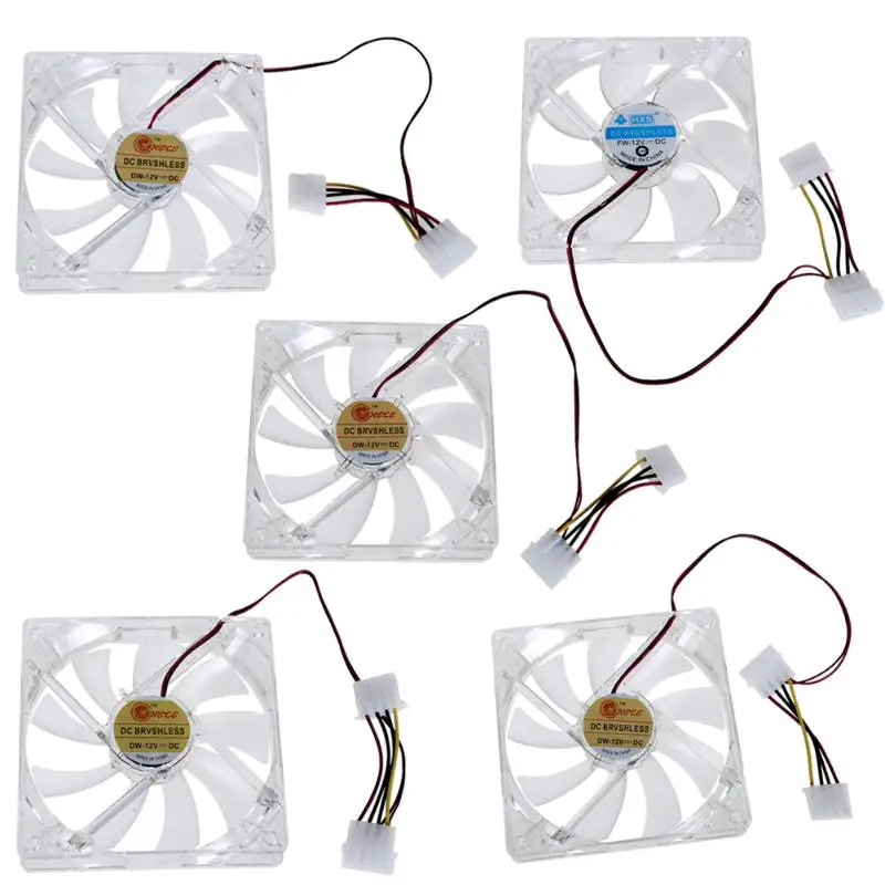 Прозрачный чехол для компьютера 120 мм 4 светодиодный вентилятор охлаждения ЦП 12