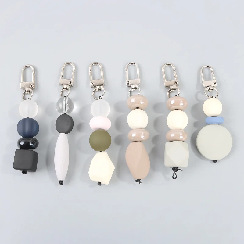 2020 НОВЫЕ геометрические деревянные бусины ручной работы брелок Радуга