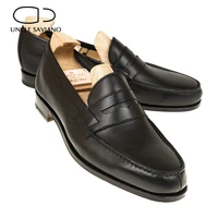 uncle saviano black loafers fashion style man shoes best designer weeding dress business genuine leather casual shoes for men