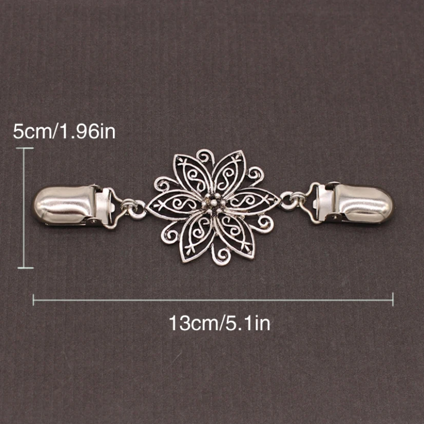 

Flower Clip for Cardigan Vintage Sweater Sewing Clamp Decorations Brooches Pines Metal Clothing Pins for Patchwork Stitching
