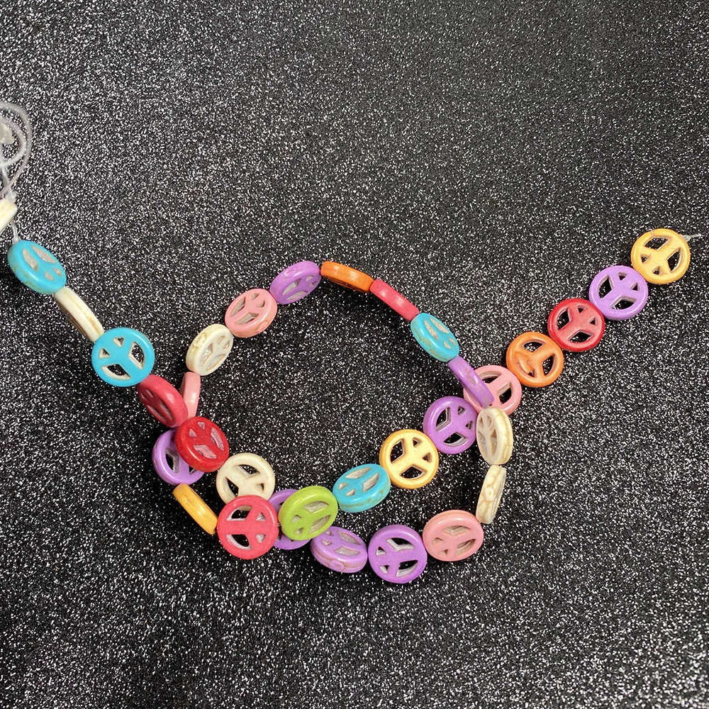 Каменные бусины бирюзовые символы мира свободные Изоляционные Бусины