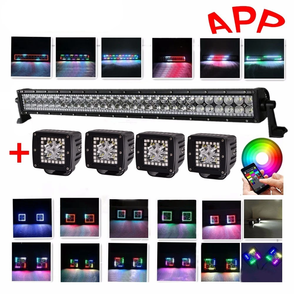 Автомобиль 32 &quotвнедорожный погоня RGB светодиодный стробоскопический светильник