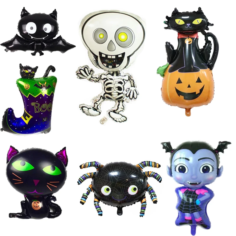 1 шт. 22 Дети Хэллоуин украшения фольги Воздушные шары ужас кошка Ведьма и летучая