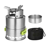 Camping Stove Potable Wood Burning Stove With Handle Foldable Detachable Picnic Barbecue Stoves For Camping BBQ Equipment