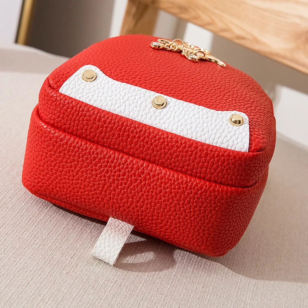 25 # женский рюкзак однотонный кожаный маленький с лебедем сумка на плечо мини