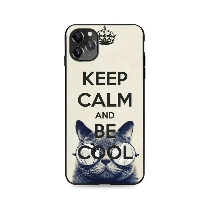 

FHNBLJ keep calm and carry on Soft Rubber Phone Cover For iPhone SE2 11 Pro XS MAX XS XR 8 7 6 Plus 5 5S SE Case
