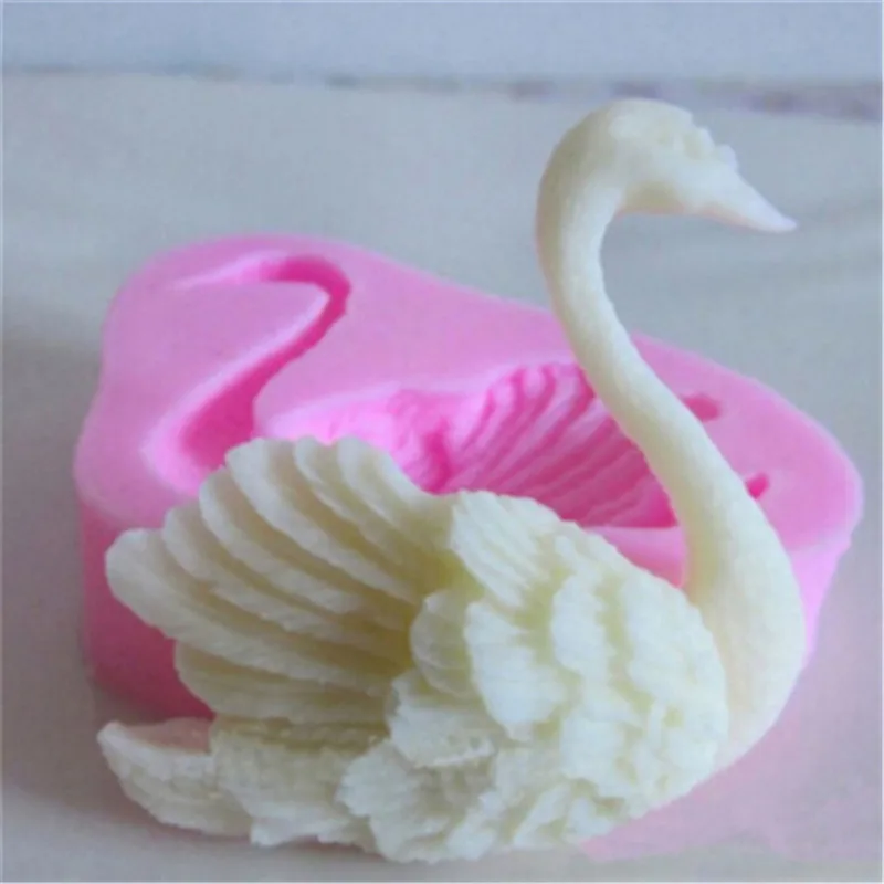 

Форма в виде лебедя, 3D силиконовая форма для торта, помадка для мыла, кекса, желе, искусственное шоколадное украшение, инструмент для выпечки