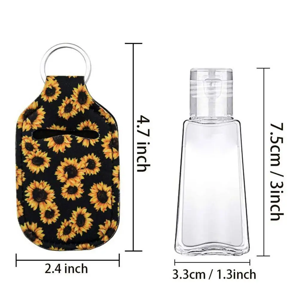 

1 Set 30ml Refillable Bottles Hand Sanitizer Bottles with Bottle Travel Bottle Cover Alcohol Container with Holder Keychain