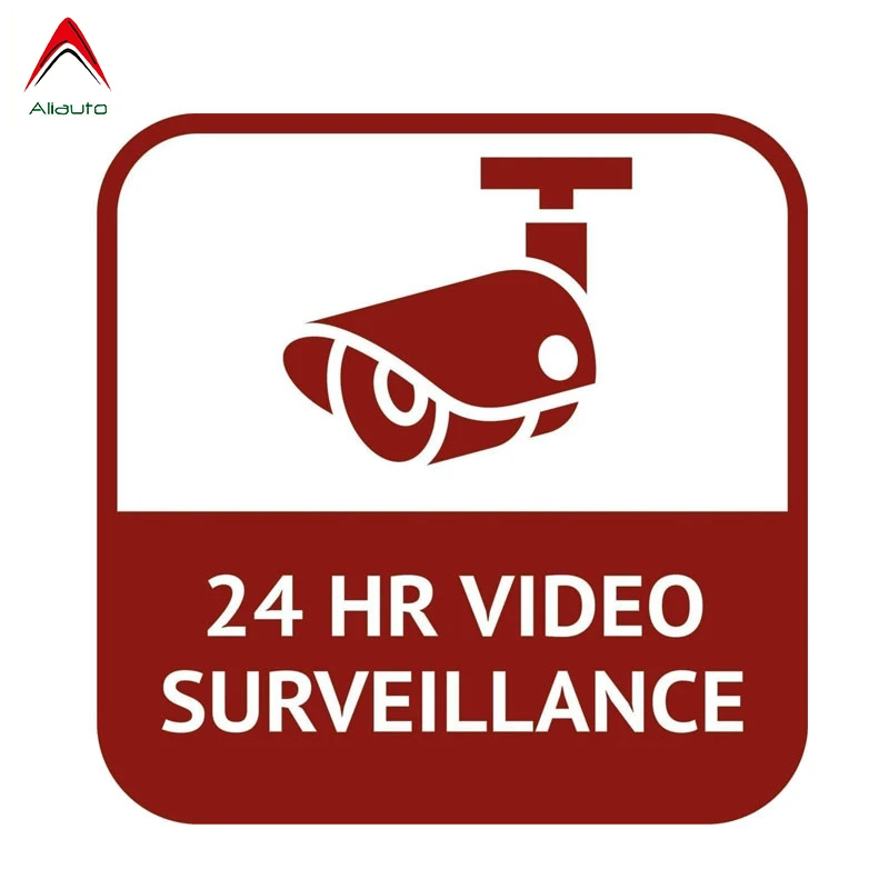 

Aliauto Personality Car Sticker CCTV 24 Hour Video Surveillance Funny Waterproof Cover Scratch Accessories PVC Decal,15cm*15cm