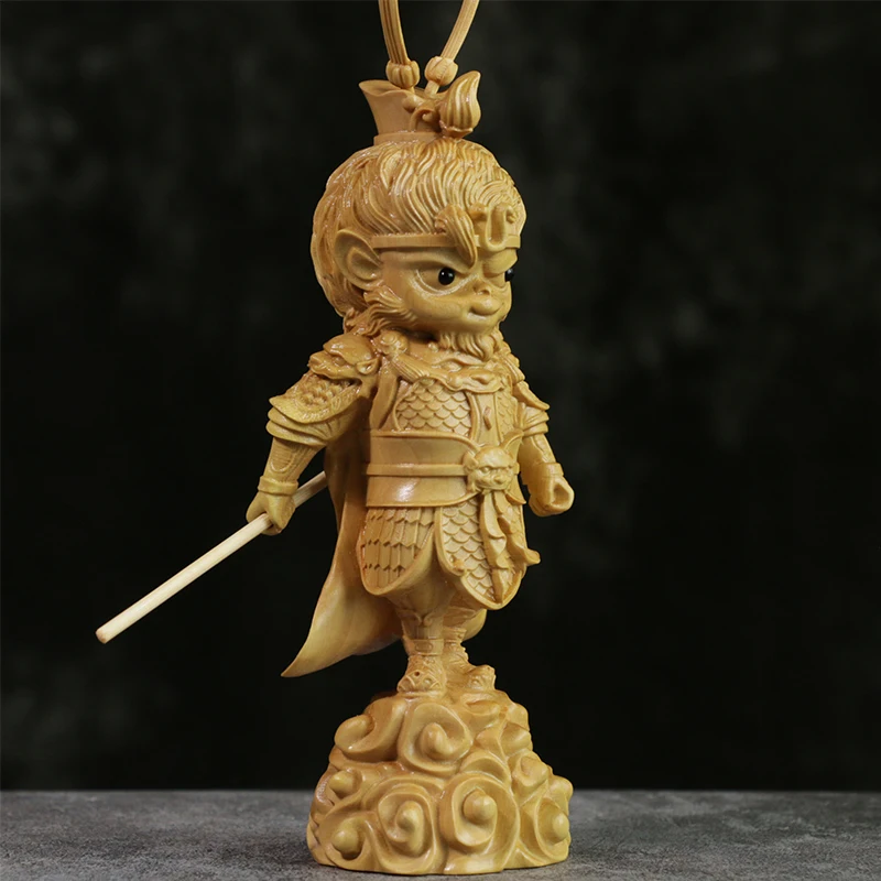 19 см Мультфильм Sun Wukong скульптура Будда на удачу из бокса Милая Обезьяна Король