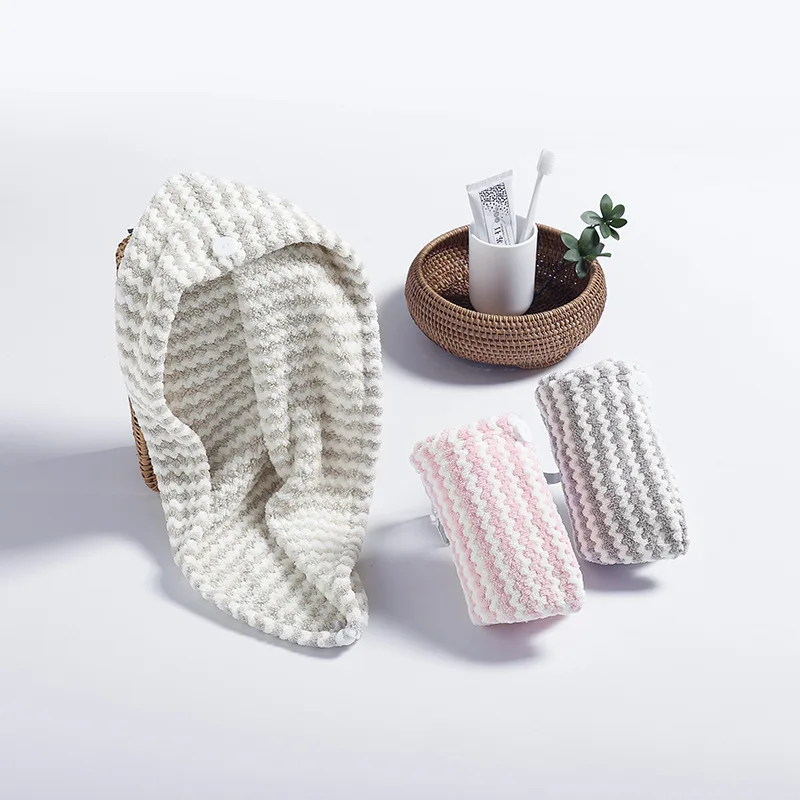 

Полотенце для волос, тюрбан из микрофибры, полотенце для ванной и душа с пуговицами, быстрая Волшебная сушилка, сухая шляпа для волос