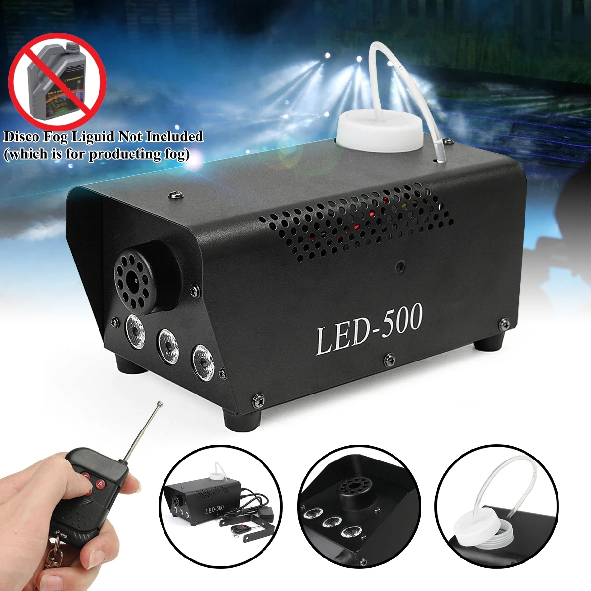 500W Fog/Smoke Machine w/ Remote RGB LED DJ Thrower  Party family ball leisure parties Light Smoke