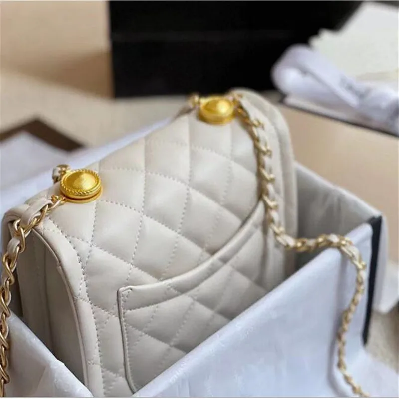 

2021 Summer Fashion Designer Luxury One Shoulder Bag Real Leather Square Bags Women's bag Diamond Chain Crossbags
