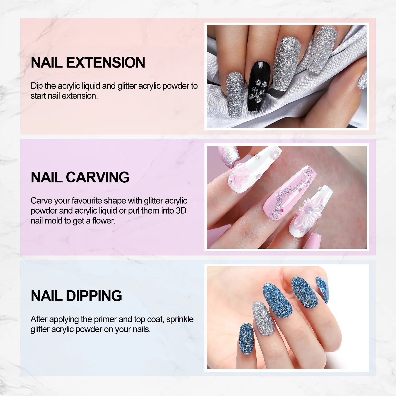 

COSCELIA Pro Acrylic Set Acrylic Powder Glitter Liquid Full Manicure Kit ALL For Manicure Nail Art Tools Kit RU US Fast Shipping