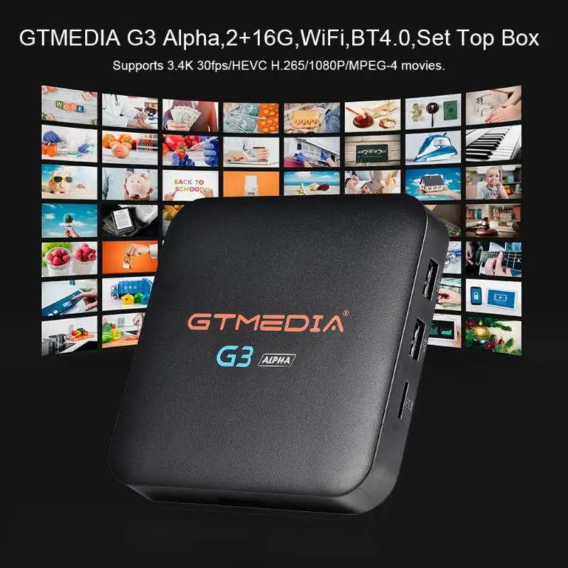 Бразилия GTmedia Android tv G3 tv Box Amlogic S905X Android 7.1.2 2 ГБ+ 16 Гб 2,4G 5G WiFi 100 Мбит/с BT4.0 поддержка 4K H.265 IP tv m3u