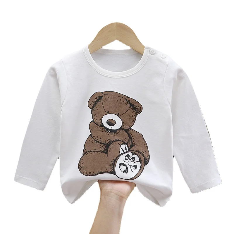 

2021 Autumn Baby Girls Cartoon Cotton Long Sleeve T Shirt Children Tees Toddler Boys Girls Clothes T Shirts Kids Baby Clothes