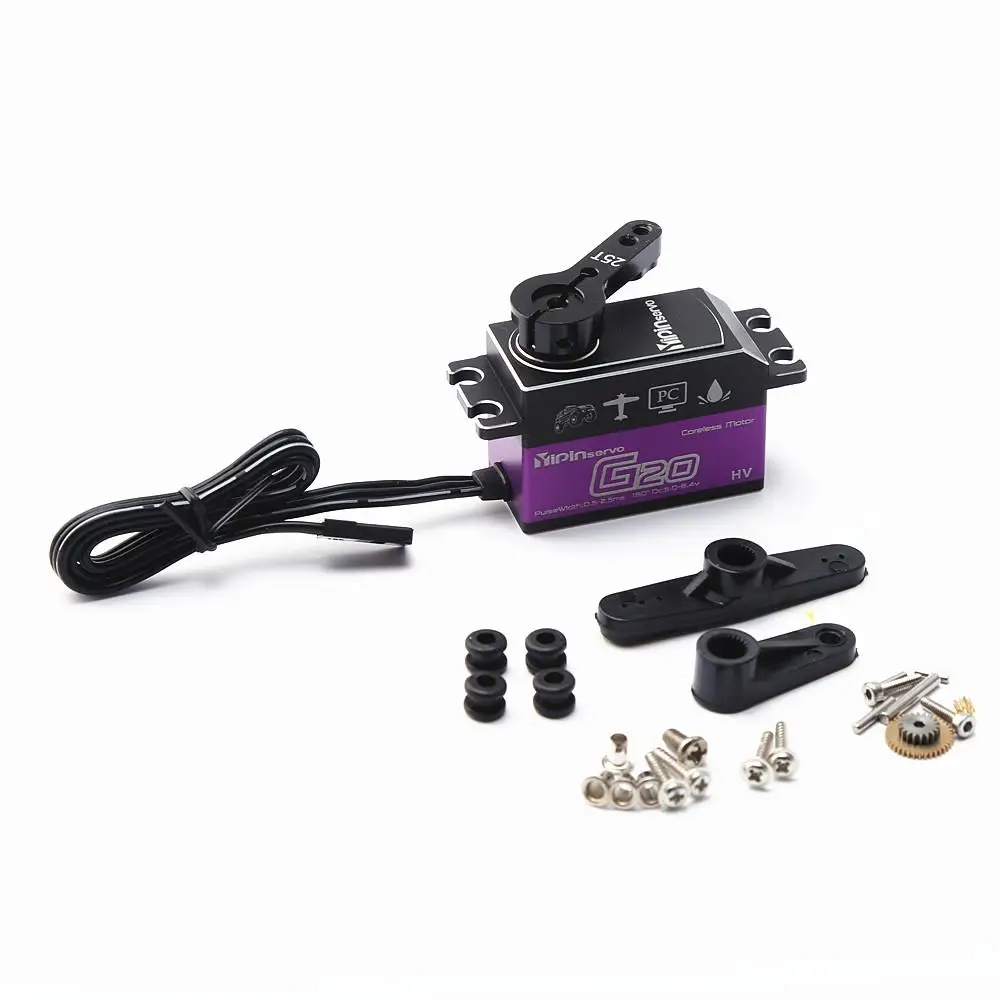 

High Speed Short Edition G20 Metal Gear Large 20kg Torque Digital Servo For Rc Car Crawler Scx10 Trx4 1:8/1:10Rc Car Truck Parts