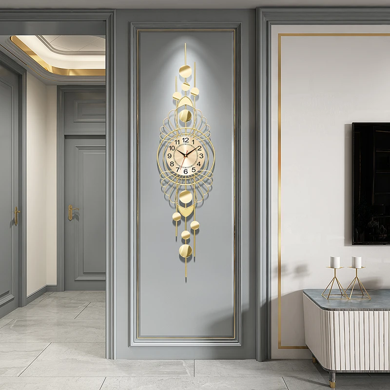 

Silent Nordic Wall Clocks Iron Luxury Golden Color Art Large Personality Wall Clocks Unique Reloj Mural Home Decorative DG50WC