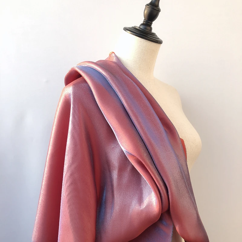 Шелковистая Высокая драпировка блестящая атласная градиентная синяя шелковая