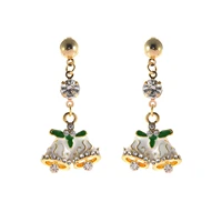 christmas bell shape rhinestone earrings fashion ladies christmas gift earrings earrings