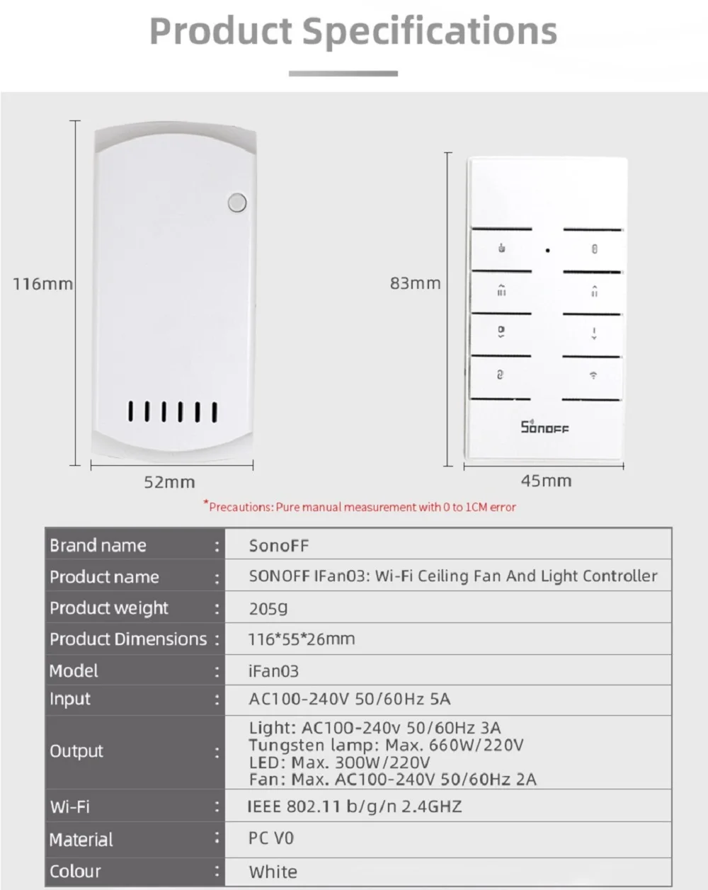SONOFF IFAN03/RM433, пульт дистанционного управления, 433 МГц, Wifi, потолочный вентилятор, светильник, регулятор скорости, умный переключатель, Поддержка Google Home Alexa