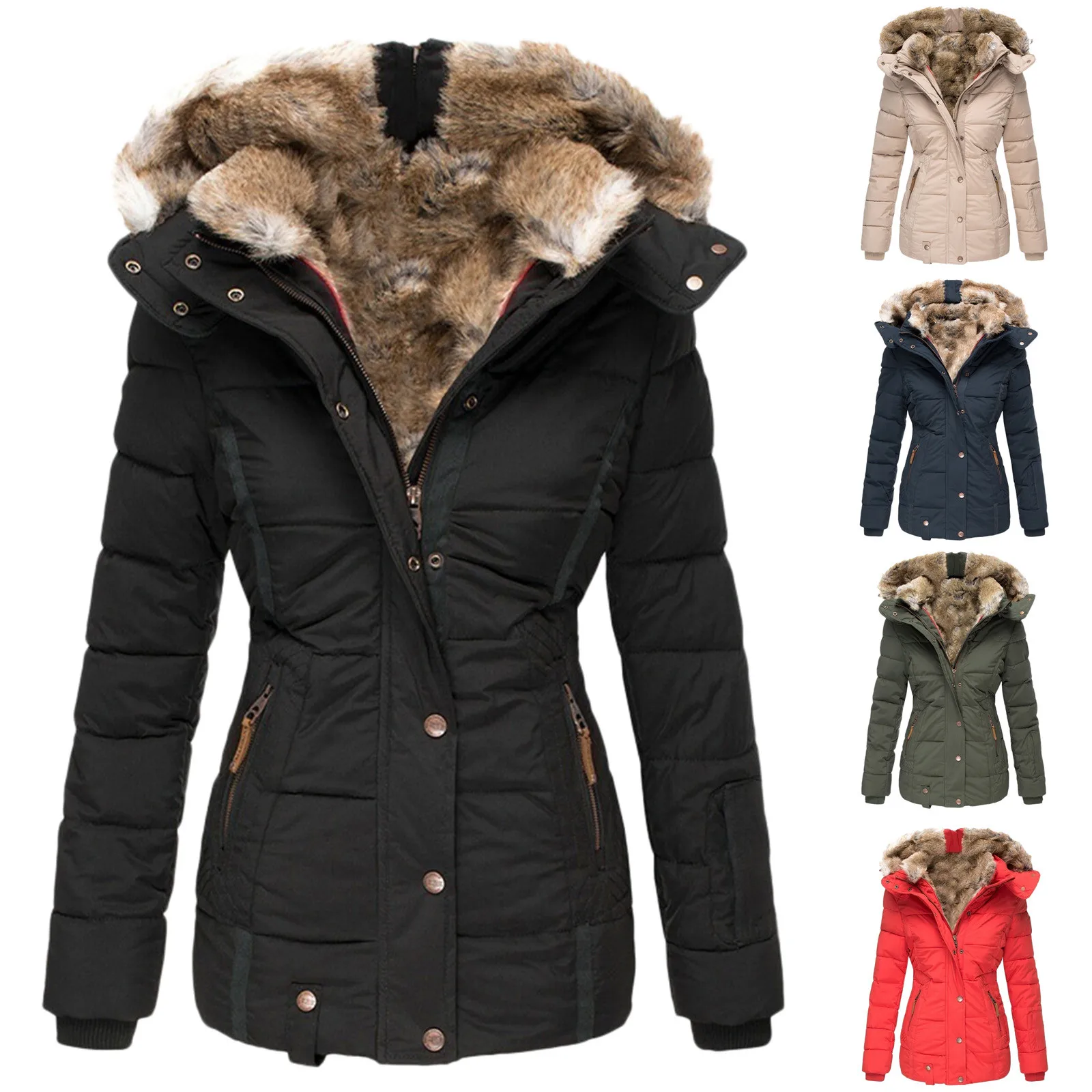 

Ladies Overcoat Outwear Women's Winter Jacket Womens Winter Lapel Button Long Trench Coat Jacket