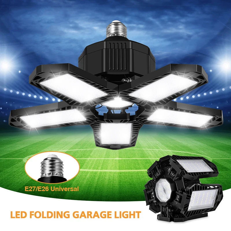 

30/60/200W LED Garage Light E26/E27 Deformable Ceiling Light Bulb with 5 Panels