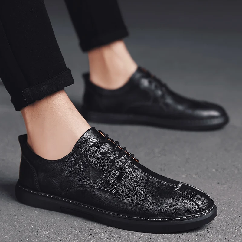 

leisuremasculino man men black informales shoes sapatos mens leather cuero spring men's zapatillas fashion 2020 hot