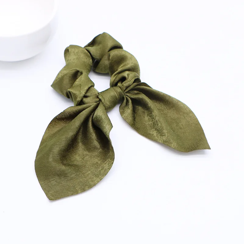 YBLNTEK лук стримеры волос кольцо девушка эластичные волосы трикотажные резинки для волос конский хвост галстук Твердые головные уборы лента повязка для волос аксессуары для волос - Цвет: A-6