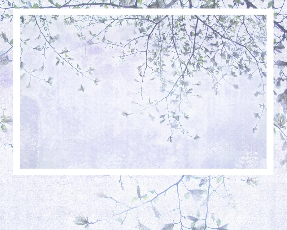 Custom mural wallpaper 3D fresh leaves and birds background wall simple elegant |