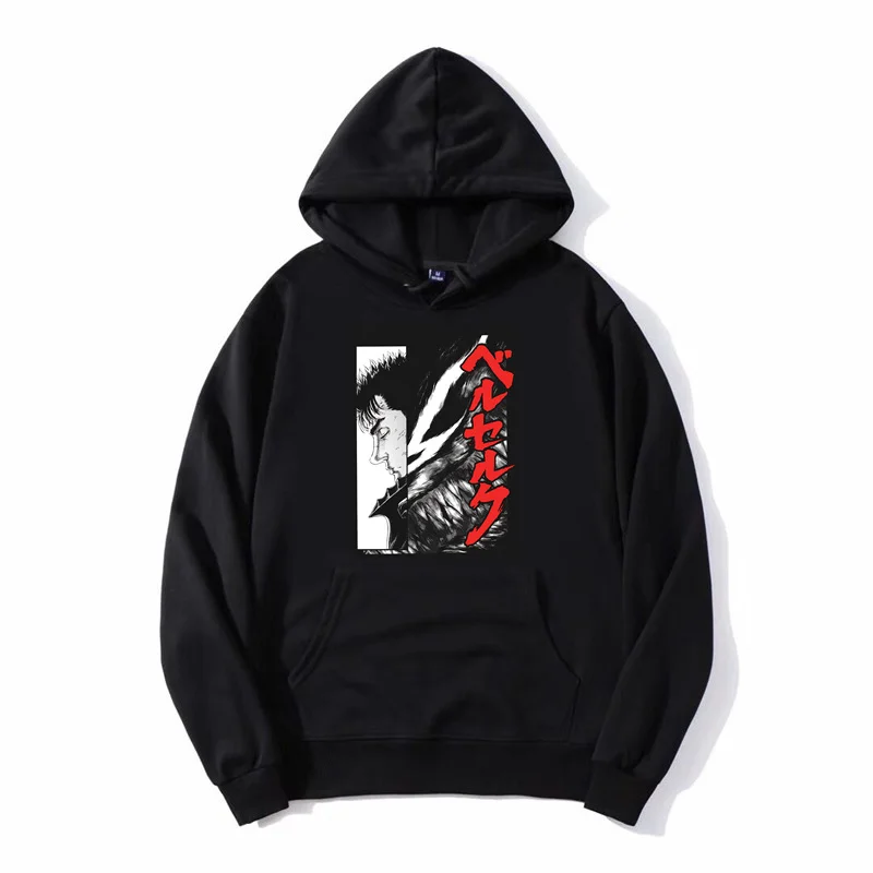 

Fashion Mens Anime Aku Berserk Hoodie Men Hooded Sweatshirt Fleece Hoodies Harajuku Streetwear