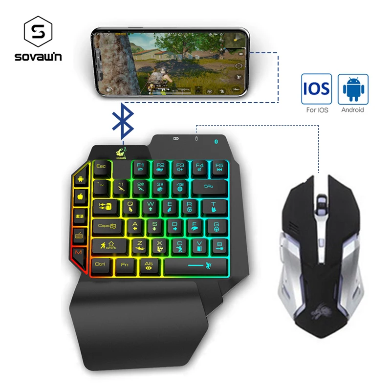 Мобильный контроллер PUBG для геймпада конвертер клавиатуры и мыши игр одной рукой