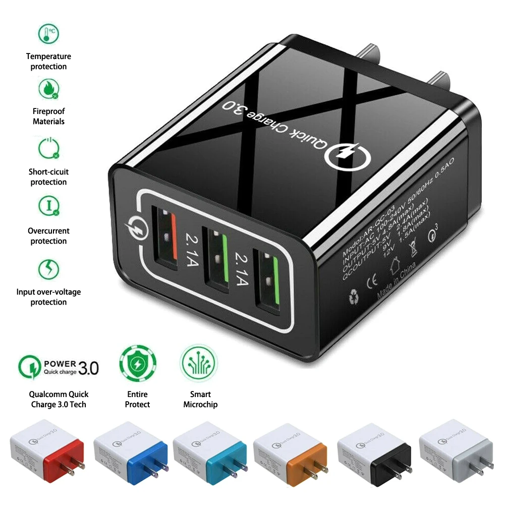 Быстрое зарядное устройство USB настенное адаптер питания для iPhone Samsung