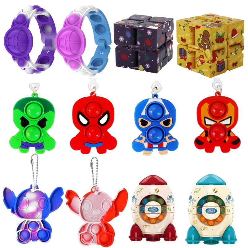 

Fidget Toys Pops Squishy Push Its Stress Reliever Silicone Sensory Decompression Desktop Puzzle Decompression Toy For Children