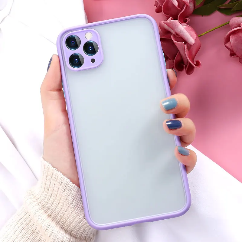 

For iPhone 11 Pro Max Case 12 Mini Translucent Protective PC Bumper For iPhone 11 Pro XR 7 8 Plus 6 6s X XS Max SE 2 Back Cover