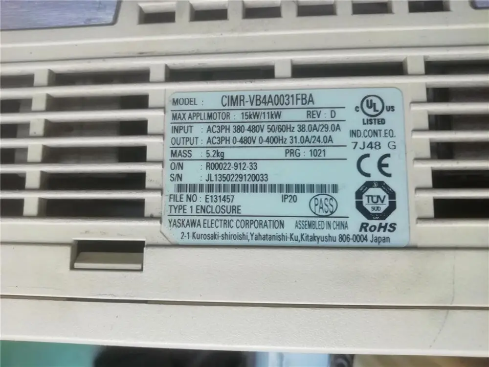 

CIMR-VB4A0031FBA 15KW/11KW INVERTER , used one , 90% appearance new , test goods , free shipping