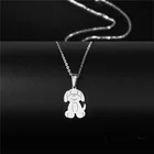 Нержавеющая сталь минималистский ювелирные изделия милый ожерелье с подвеской для собак из мультфильма Чокер 