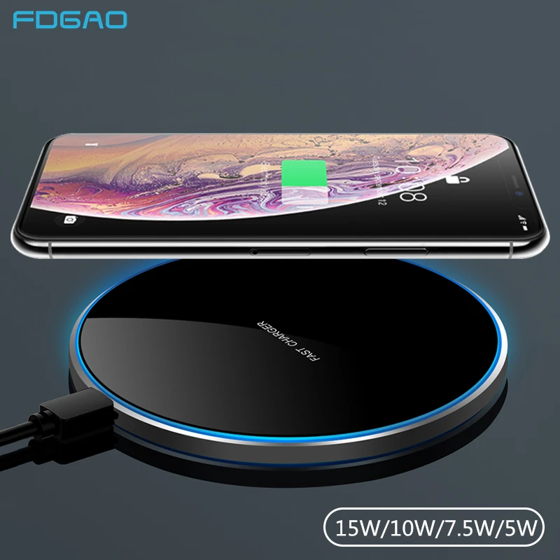 Беспроводное зарядное устройство FDGAO 15 Вт для iPhone 11 X XS XR 8 Type C USB 10 Qi быстрая
