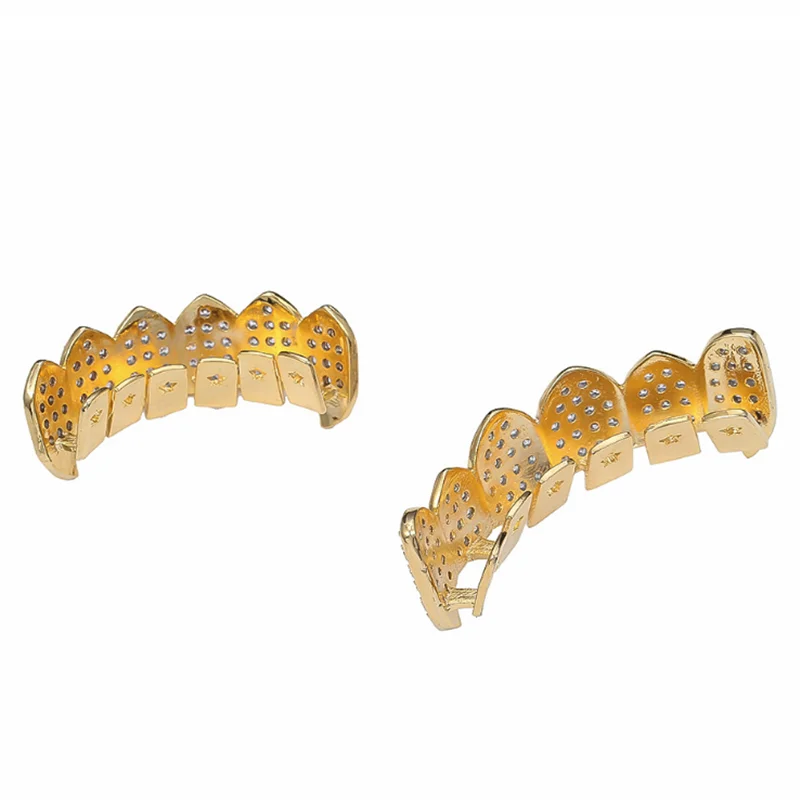Новые кубические циркониевые зубы-клыки Grillz Dental Mouth Punk Rapper Jewelry