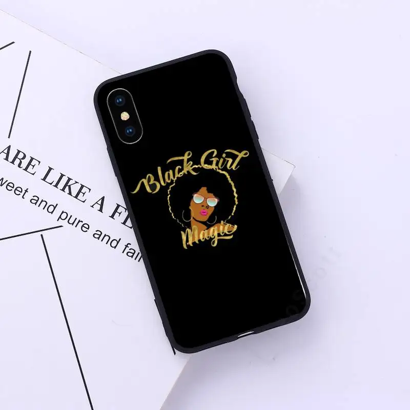

Afro Black Girl Queen Melanin Poppin Phone Case for iPhone 11 12 pro XS MAX 8 7 6 6S Plus X 5S SE 2020 XR