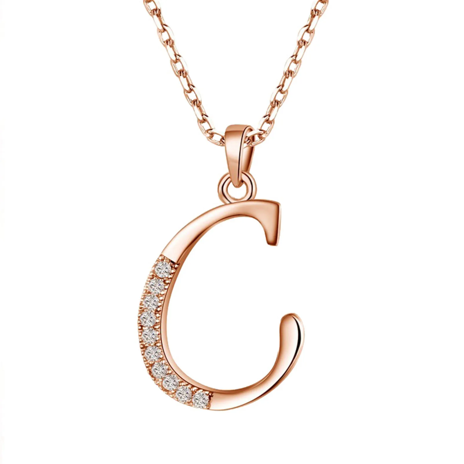 Женские популярные удачи Алфавит циркон ожерелье кулон ювелирных изделий ко Дню