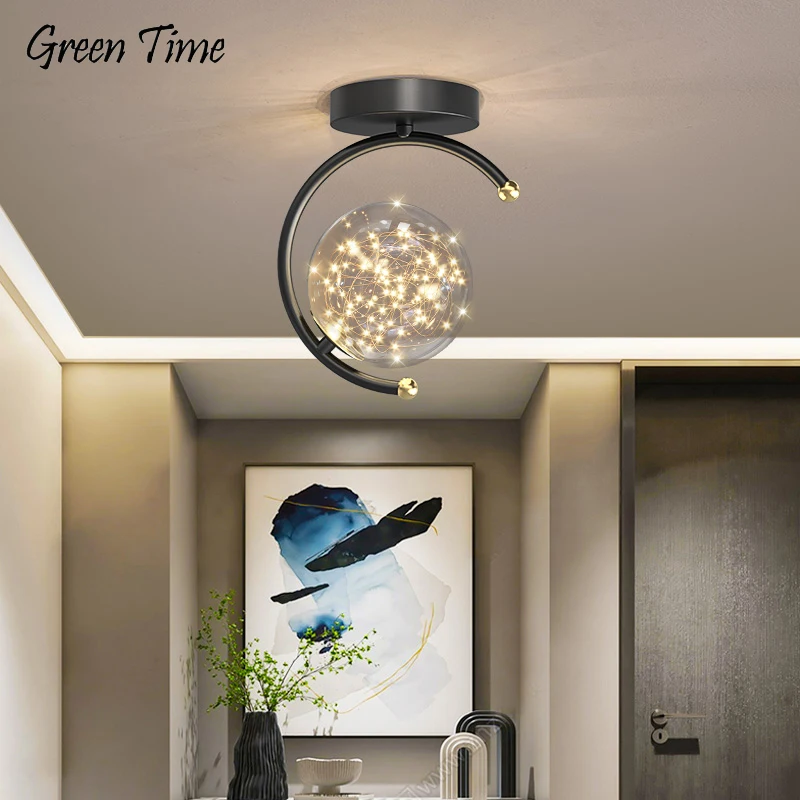 $19.89 LED Ceiling Light Indoor Black&Gold Ceiling Lamp for Living Room Bedroom Aisle Corridor Porch Lighting Light Home Decor Fixtures